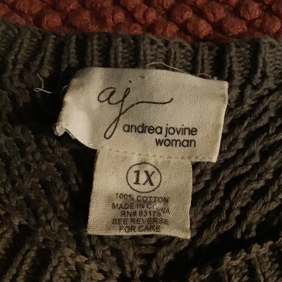 Olive Studded Sweater 1X - Picture 4 of 8